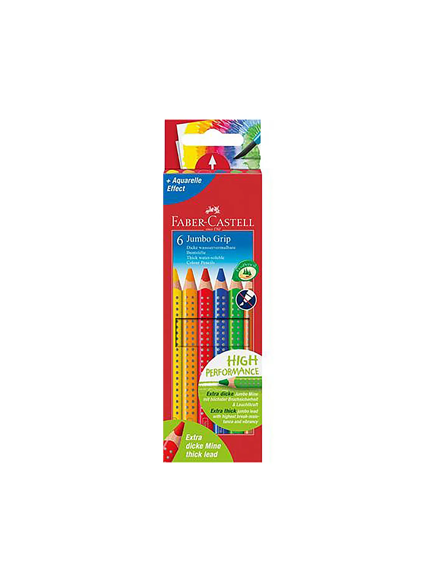 FABER-CASTELL | Jumbo Grip Buntstift, 6er Kartonetui | 